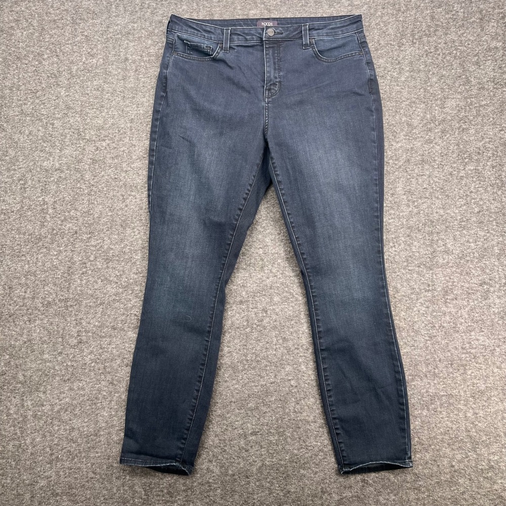 NYDJ Ami Skinny Jeans Womens 14 Dark Wash Blue Lift Tuck High Rise Denim